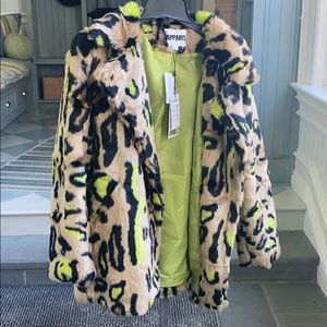 Mint condition green leopard coat